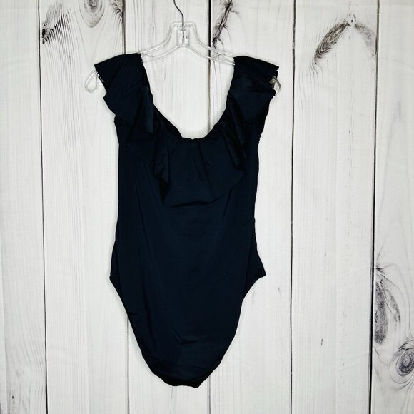 Trina Turk Swim Monaco Off The Shoulder One-Piece Swimsuit Black Women's Sz 12 - Picture 6 of 8